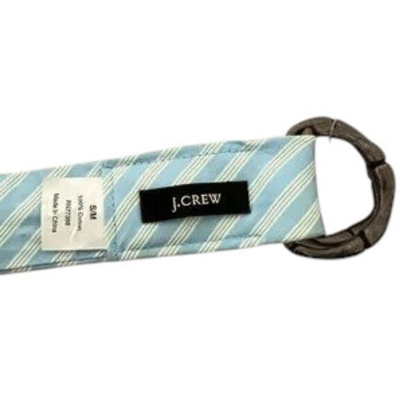 J CREW striped cotton d-ring belt S/M - Picture 4 of 4